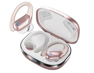 Haoyuya BX17 Wireless Sports Earbuds Rose Gold Ear Hook Sweatproof Charging Case